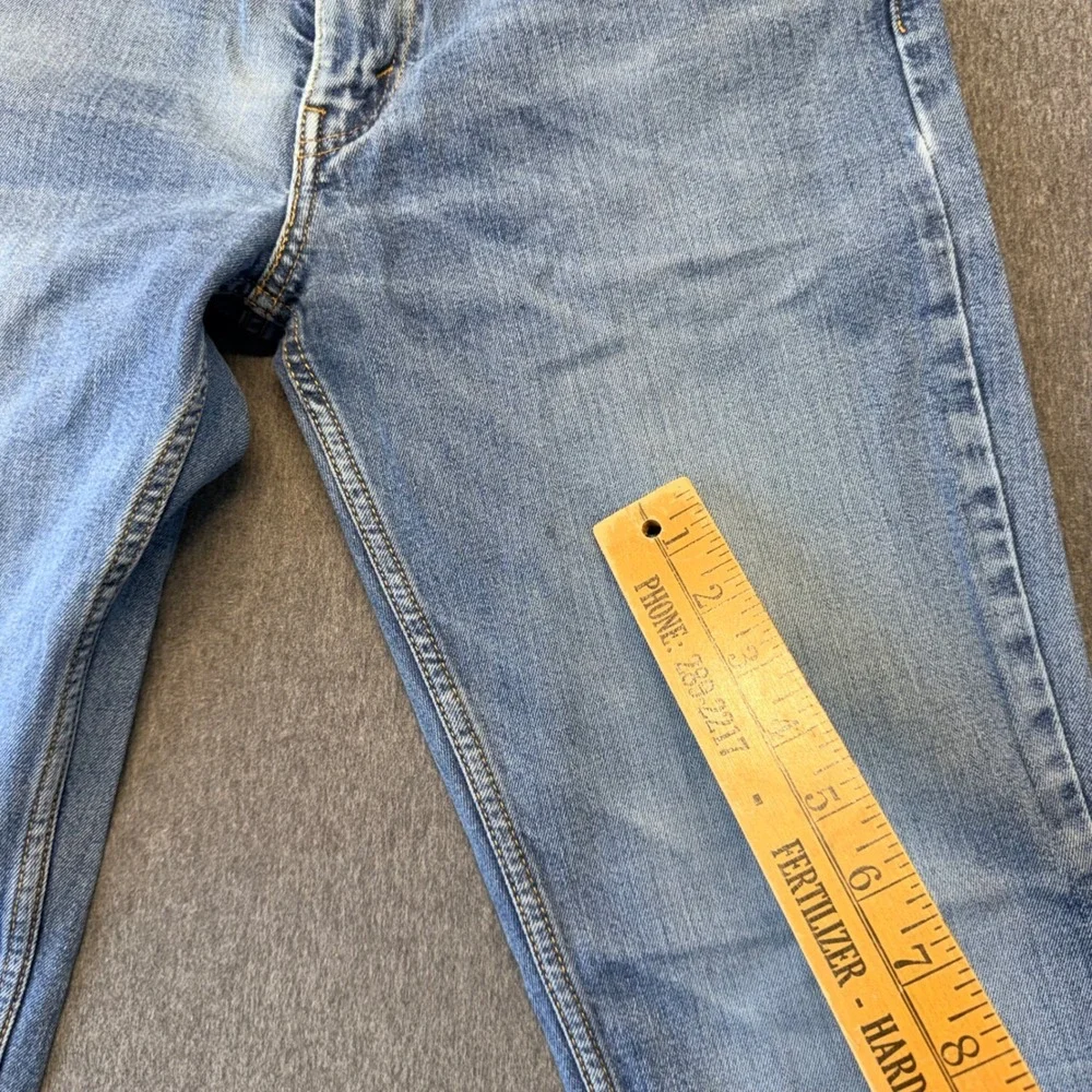 Levis 511 Slim Fit Jeans Mens 34x32 Light Wash Blue Denim Distressed 00511-1322